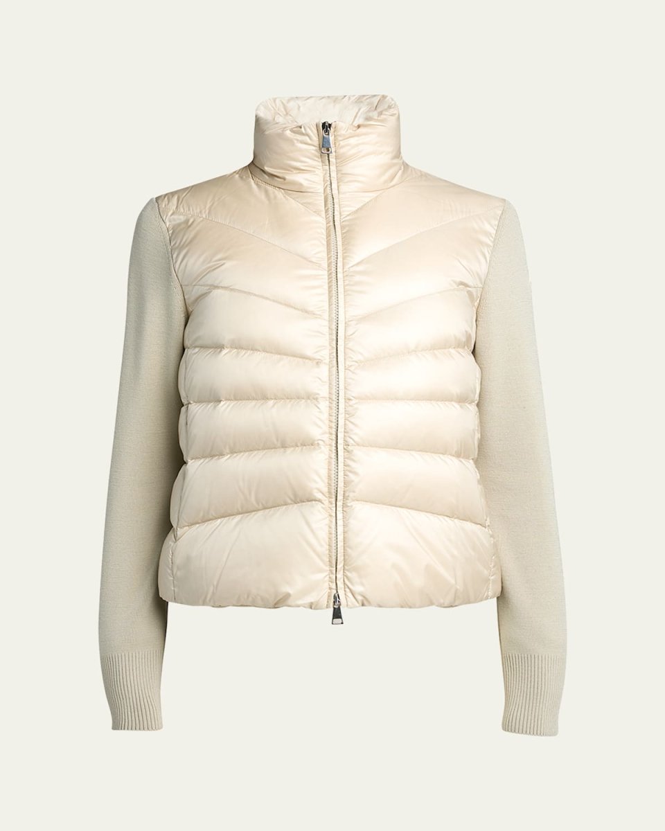 Lightweight Wool Puffer Cardigan
